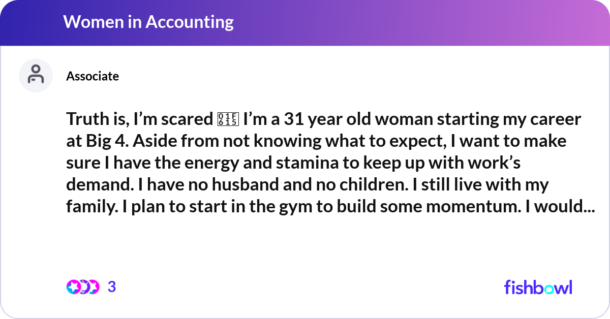 Truth is, I’m scared 😕 I’m a 31 year old woman st... | Fishbowl