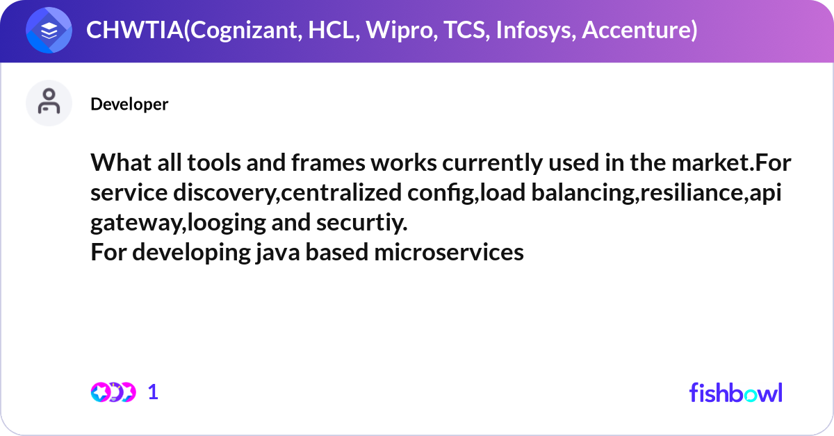 What all tools and frames works currently used in ... | Fishbowl