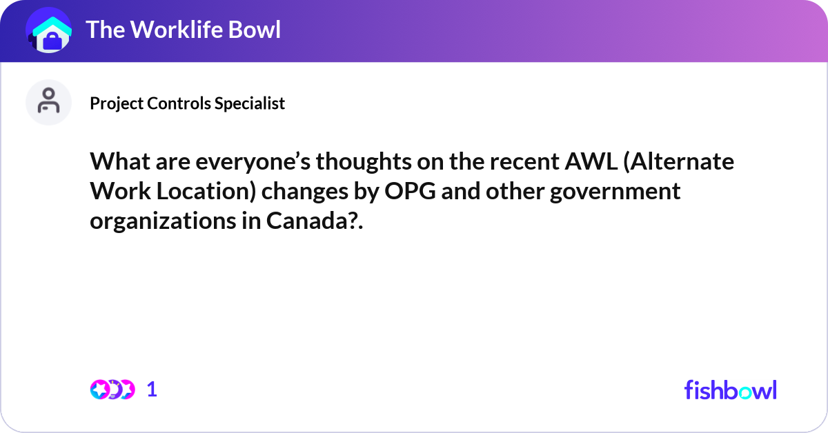 What are everyone’s thoughts on the recent AWL (Al... | Fishbowl