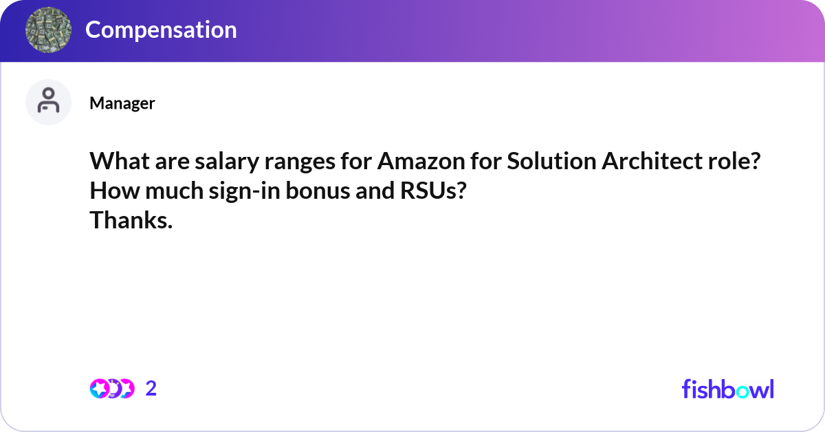 What are salary ranges for Amazon for Solution Arc... | Fishbowl