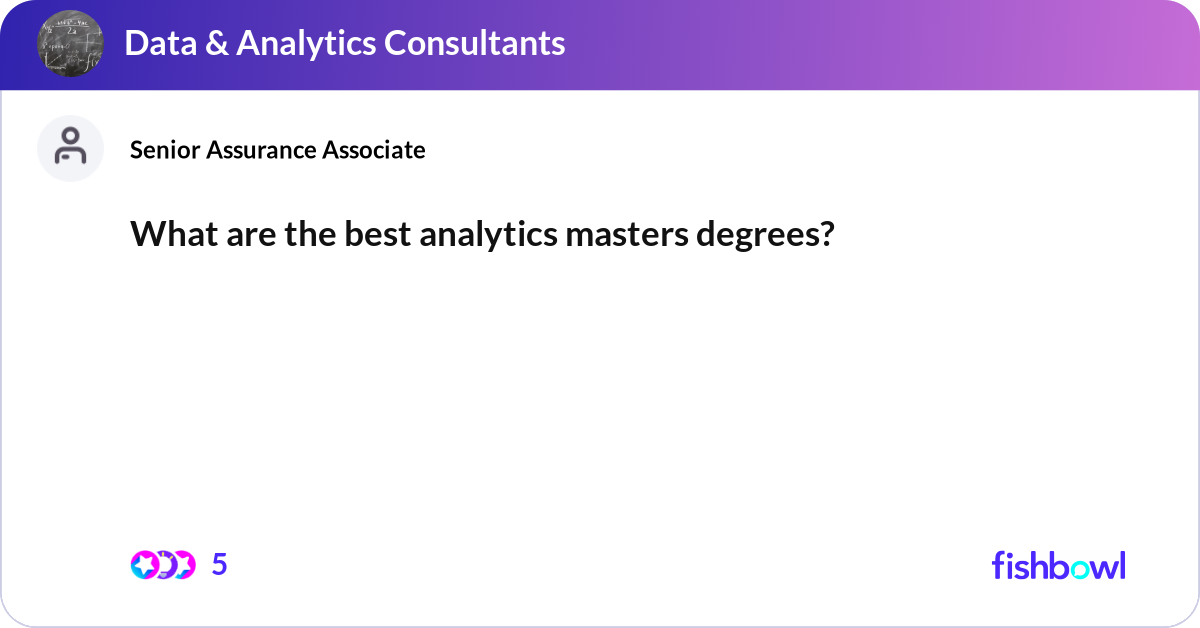 What are the best analytics masters degrees? | Fishbowl