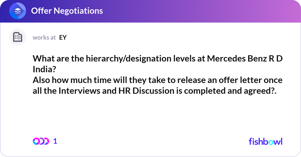 What are the hierarchy/designation levels at Merce... | Fishbowl
