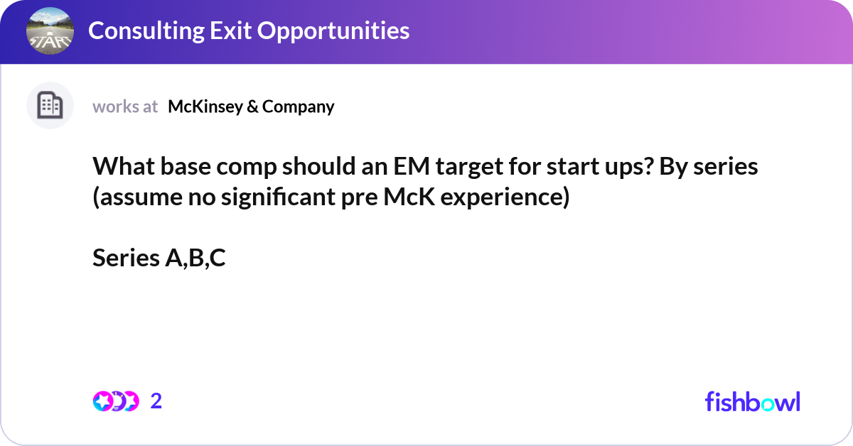 What base comp should an EM target for start ups? ... | Fishbowl