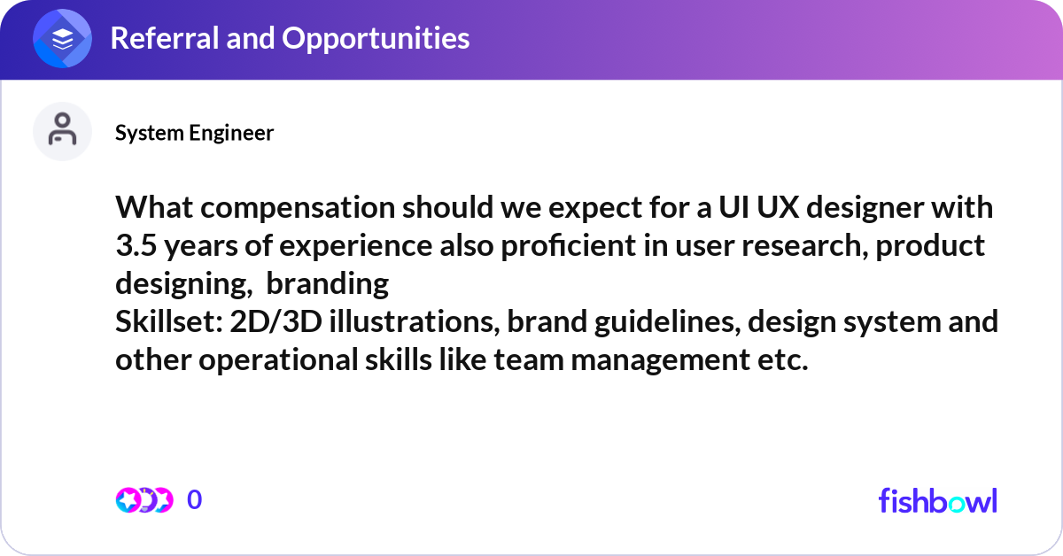 What compensation should we expect for a UI UX des... | Fishbowl