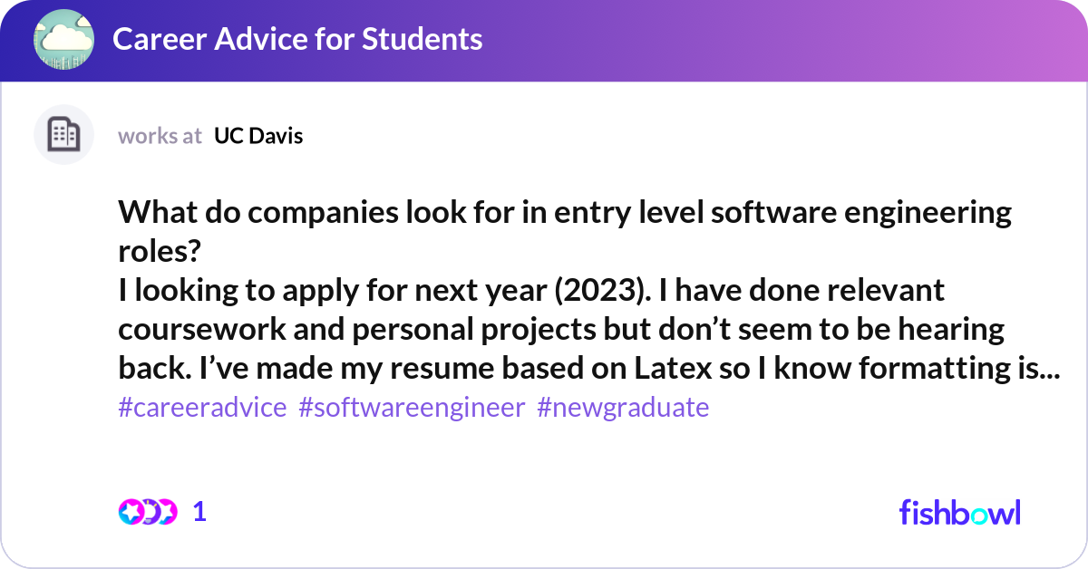 What do companies look for in entry level software... | Fishbowl