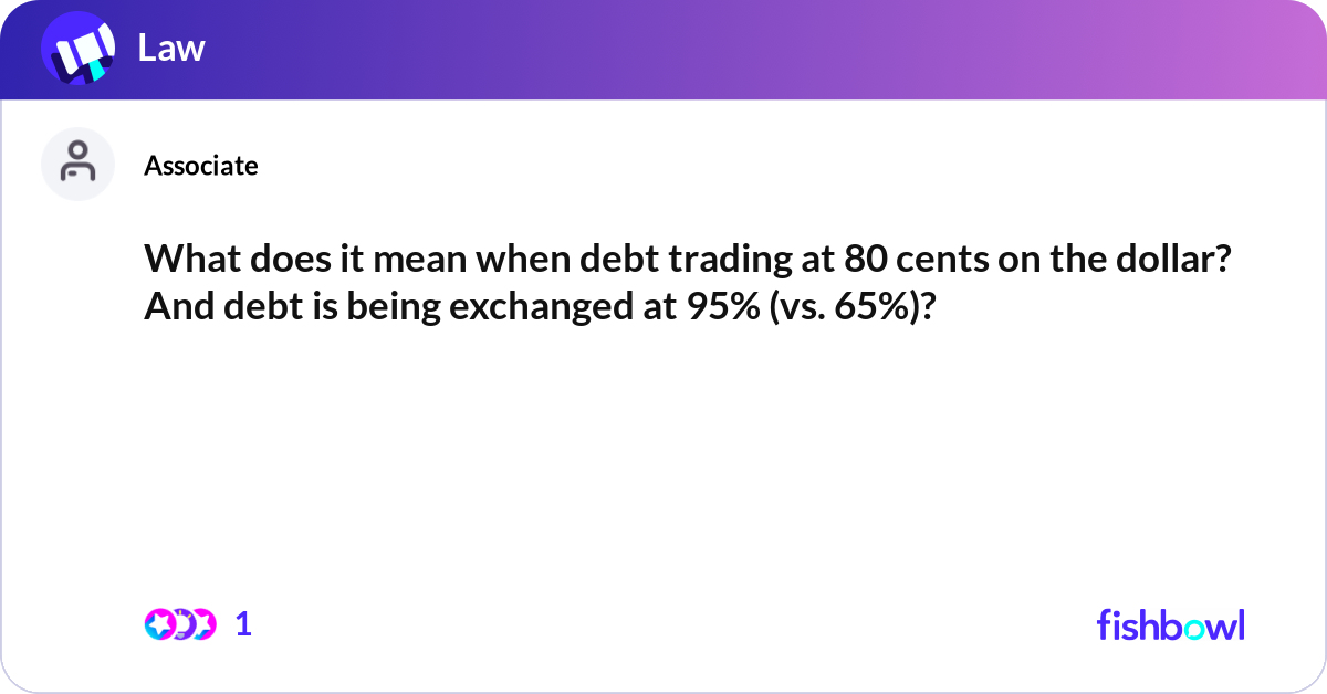 What does it mean when debt trading at 80 cents on... | Fishbowl