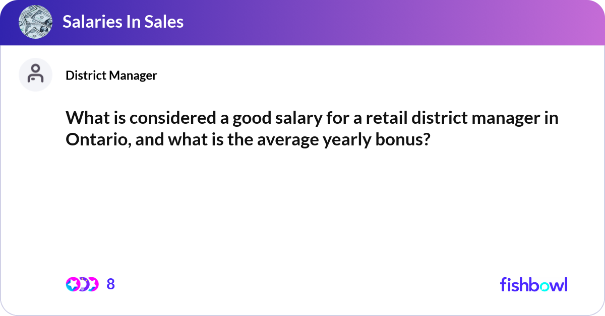 What is considered a good salary for a retail dist... | Fishbowl