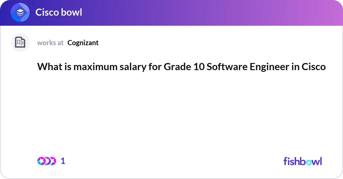 What is maximum salary for Grade 10 Software Engin... | Fishbowl