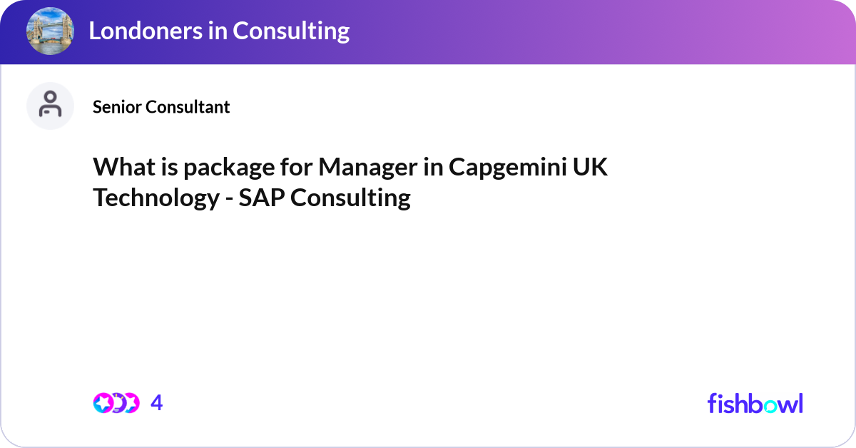 What is package for Manager in Capgemini UK Techno... | Fishbowl
