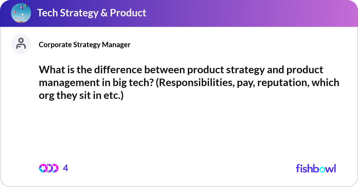 What is the difference between product strategy an... | Fishbowl