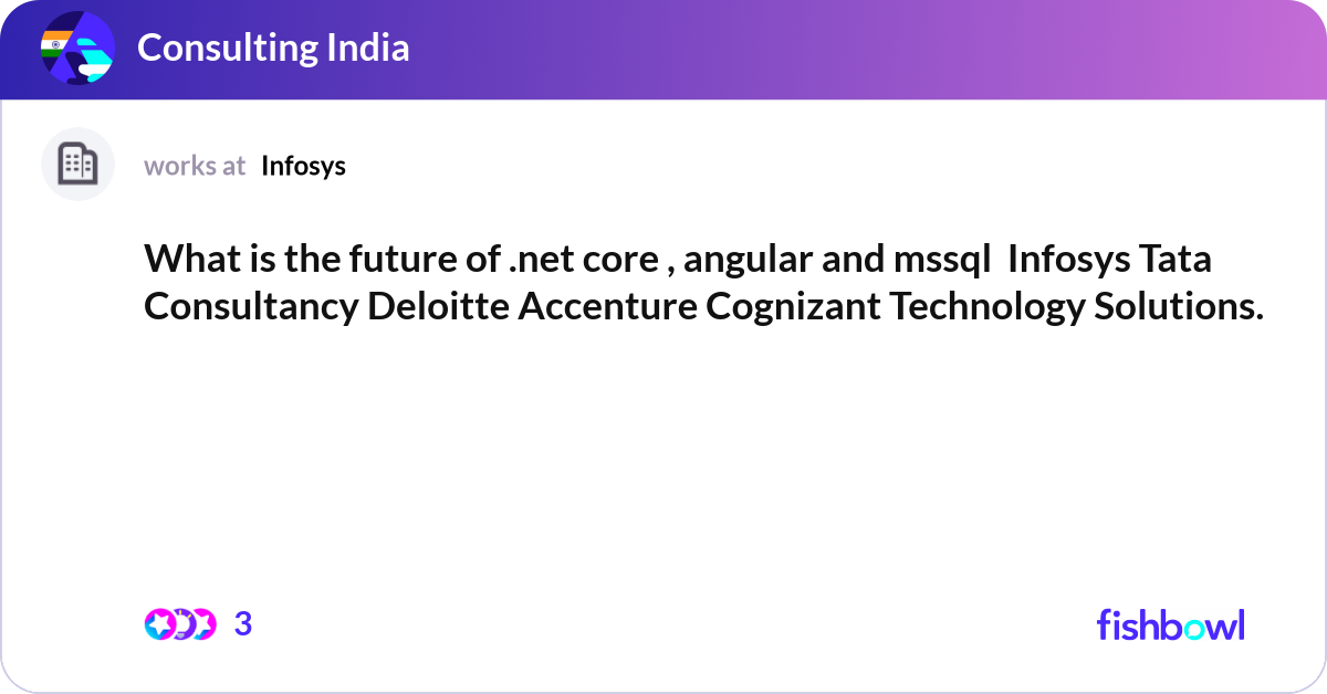 What is the future of .net core , angular and mssq... | Fishbowl