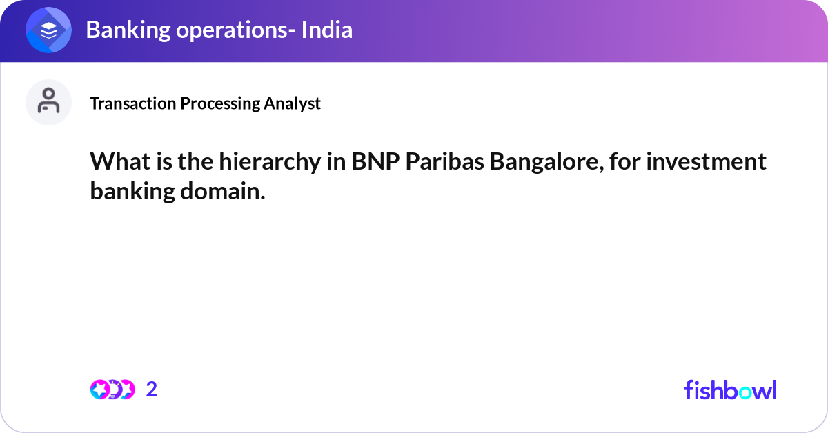 Bnp Structure What is the hierarchy in BNP Paribas Bangalore, fo... | Fishbowl