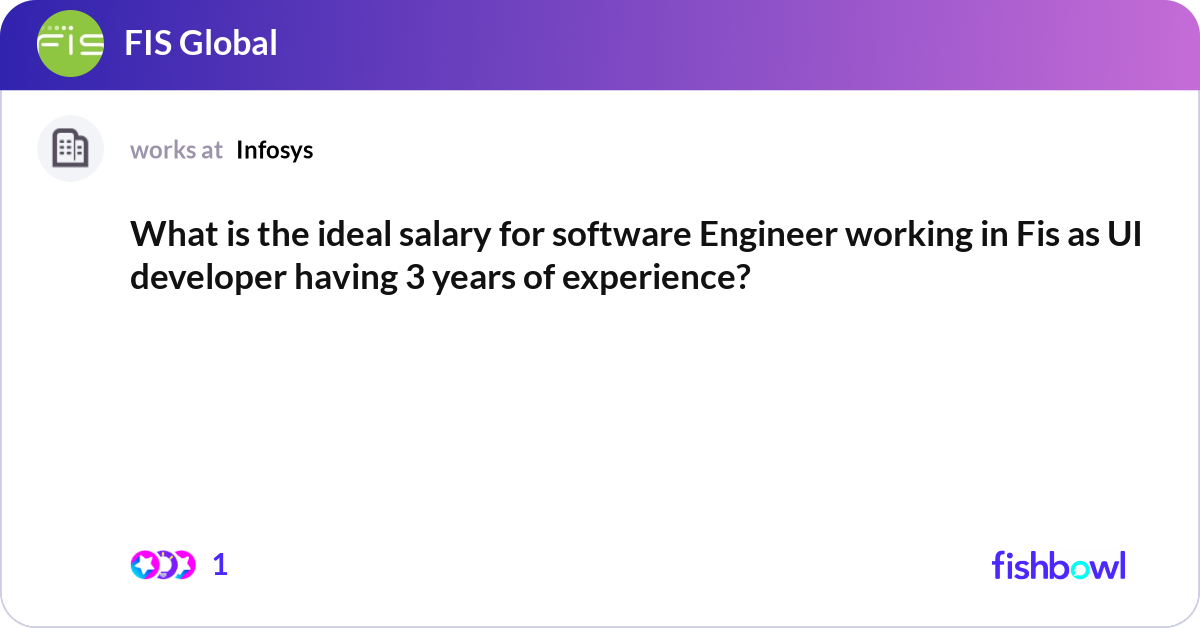 What is the ideal salary for software Engineer wor... | Fishbowl