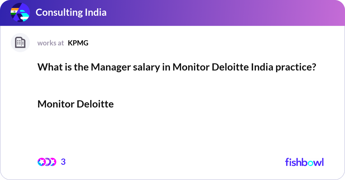 What is the Manager salary in Monitor Deloitte Ind... | Fishbowl