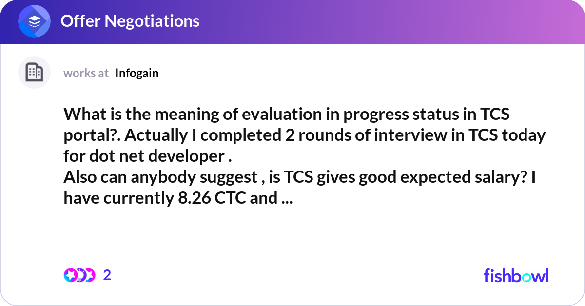 What is the meaning of evaluation in progress stat... | Fishbowl