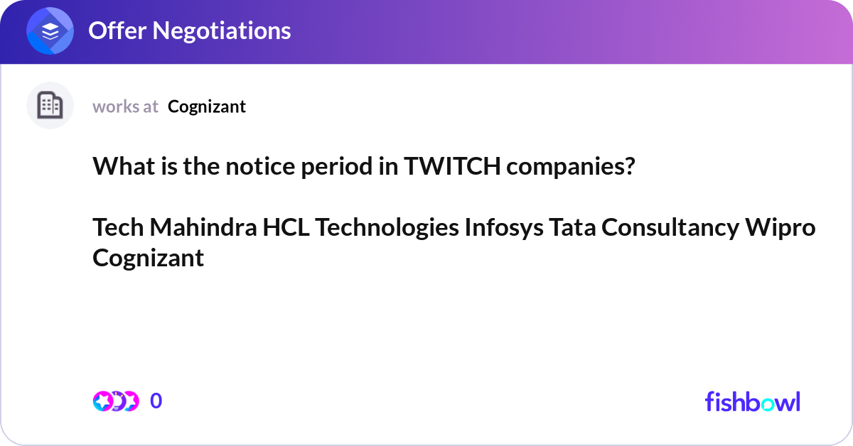 What is the notice period in TWITCH companies? Te... | Fishbowl