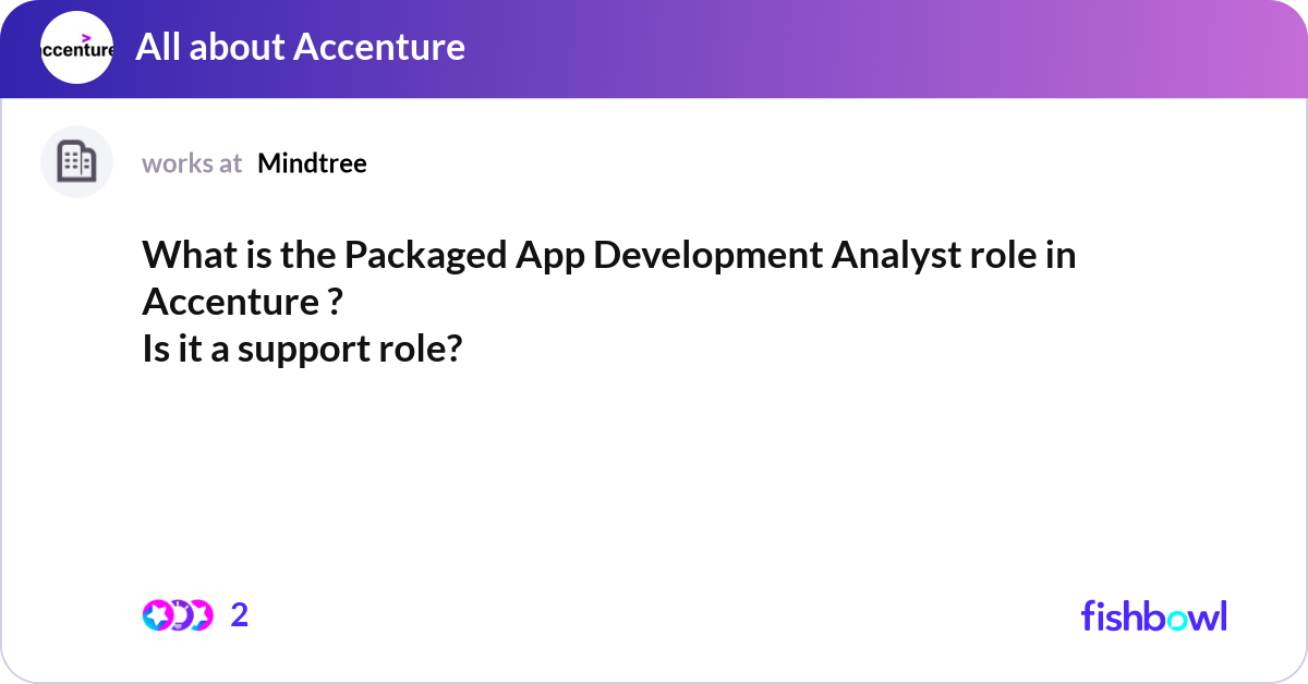 What is the Packaged App Development Analyst role ... | Fishbowl
