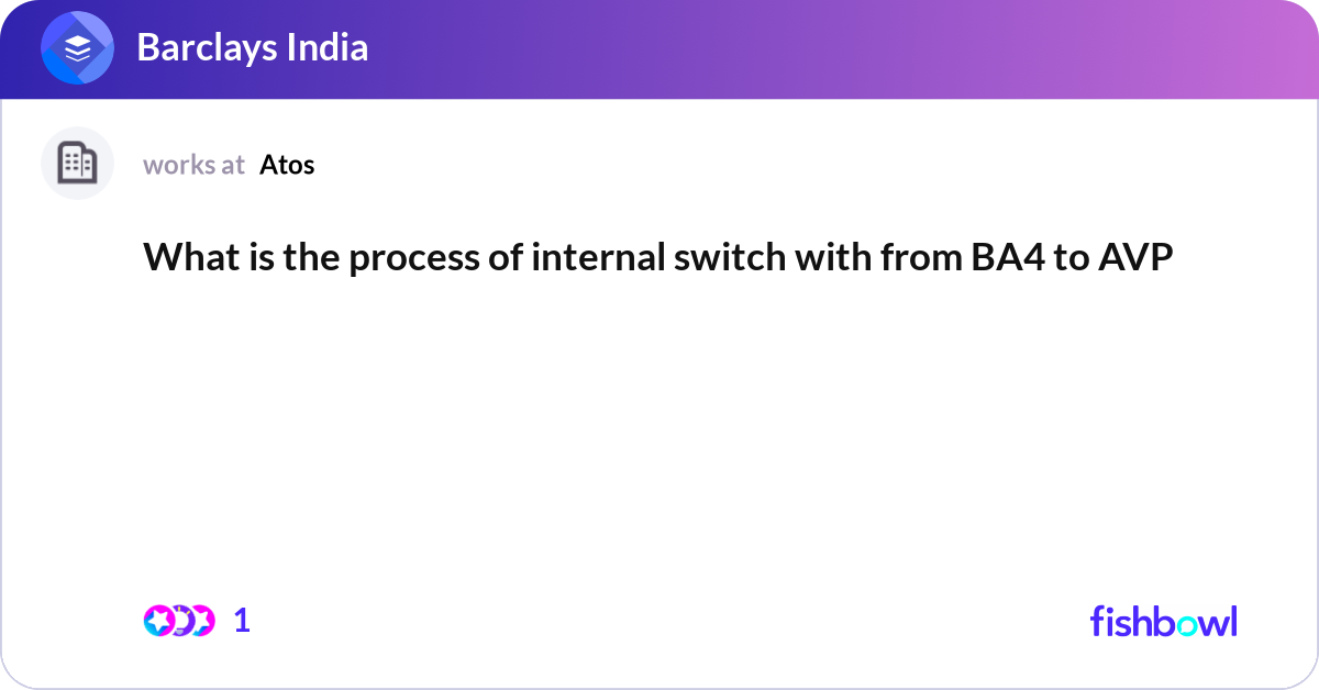 What is the process of internal switch with from B... | Fishbowl