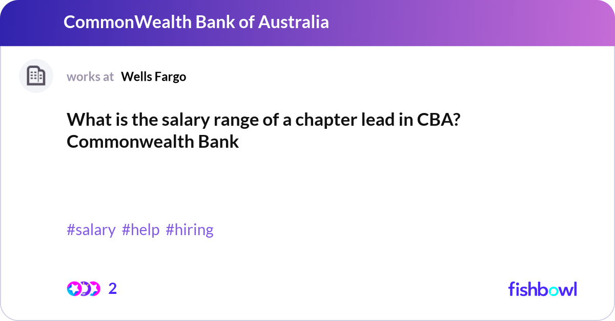 What is the salary range of a chapter lead in CBA?... | Fishbowl