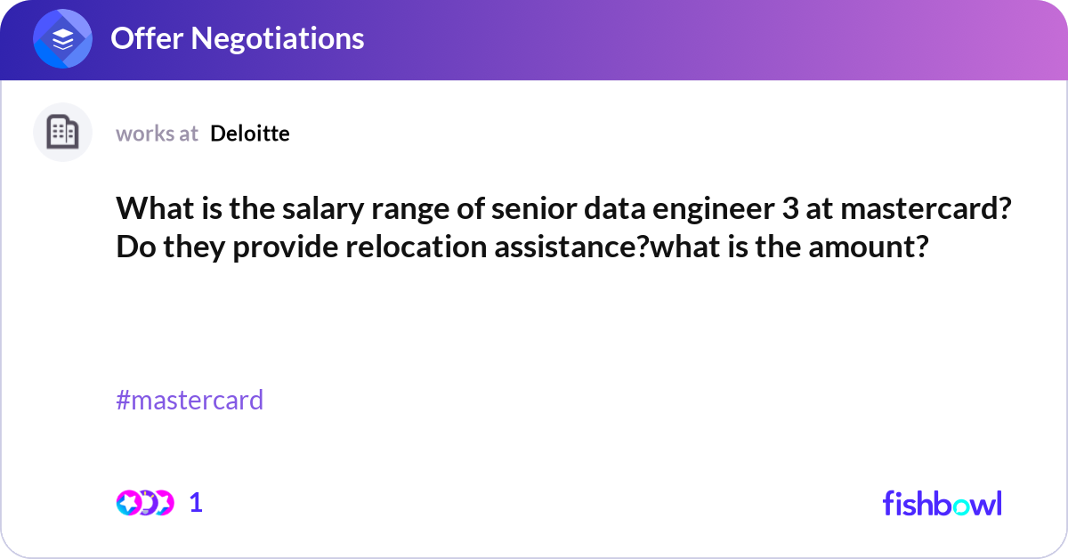 MASTERCARD SENIOR DATA ENGINEER SALARY visual data 5