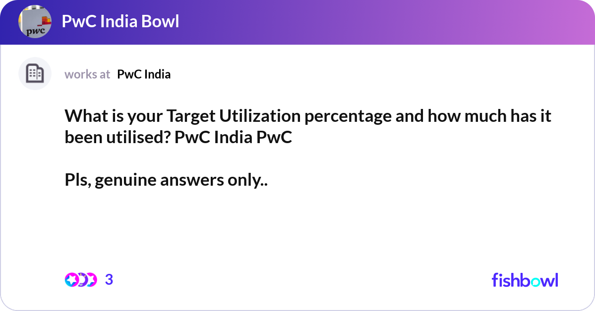 What is your Target Utilization percentage and how... | Fishbowl