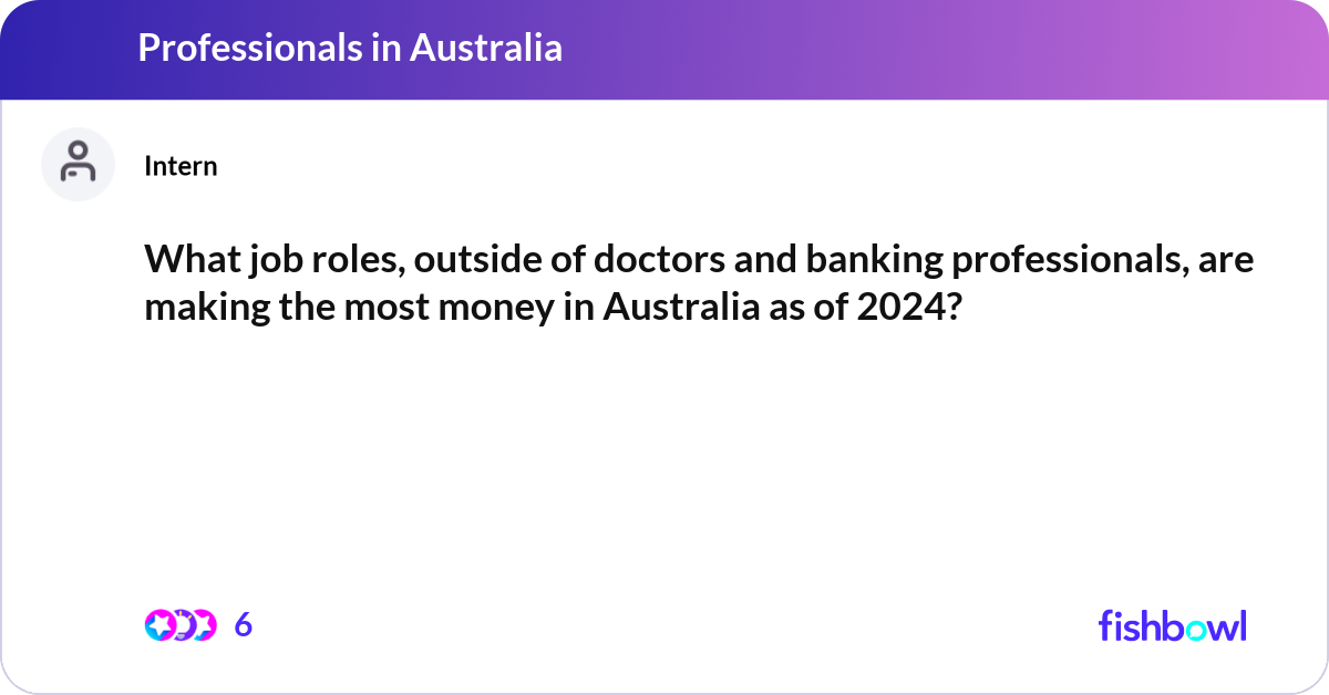 What job roles, outside of doctors and banking pro... | Fishbowl