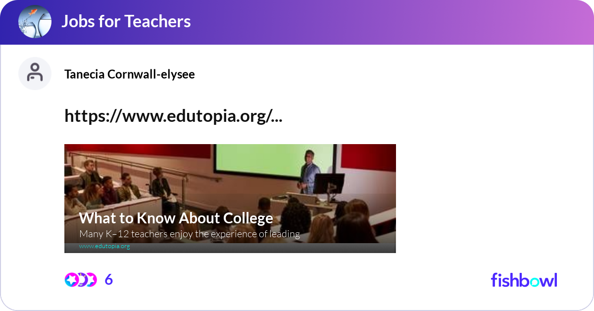 Edutopia Icon https://www.edutopia.org/article/k-12-teachers-as-... | Fishbowl