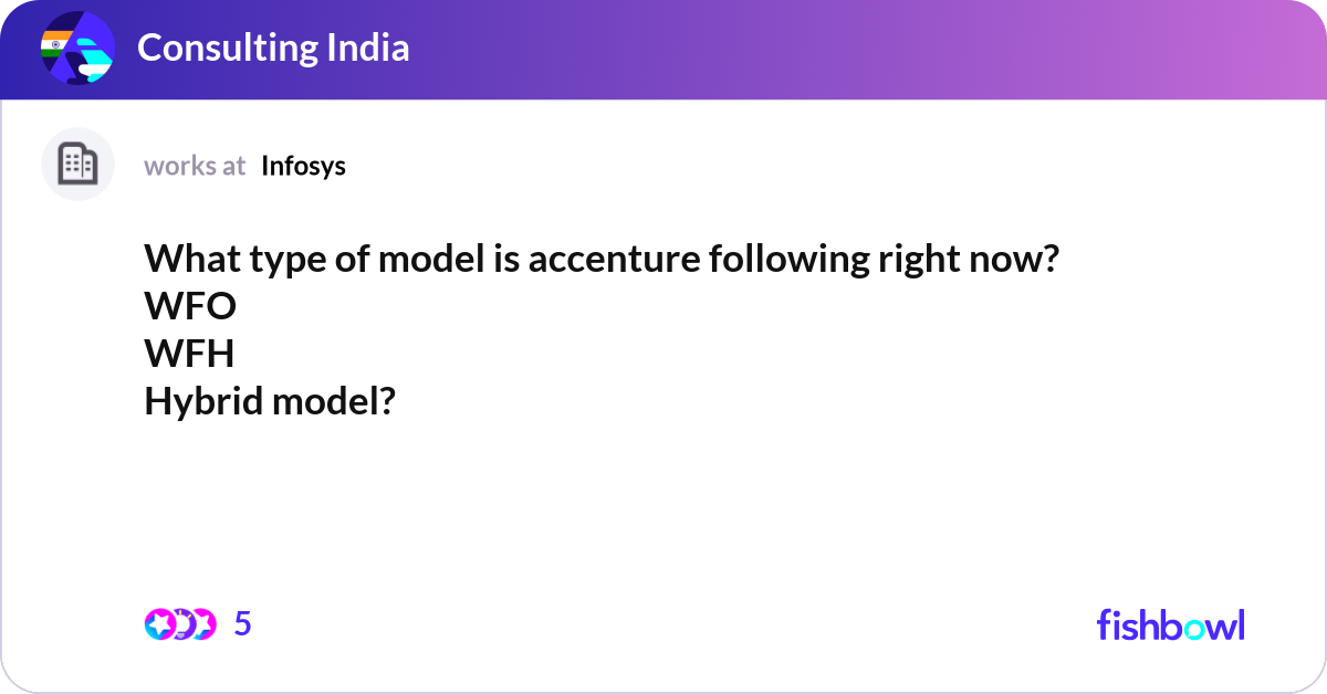 What type of model is accenture following right no... | Fishbowl