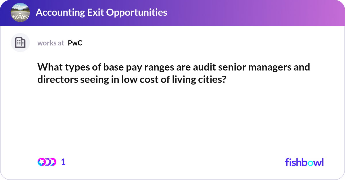 What types of base pay ranges are audit senior man... | Fishbowl