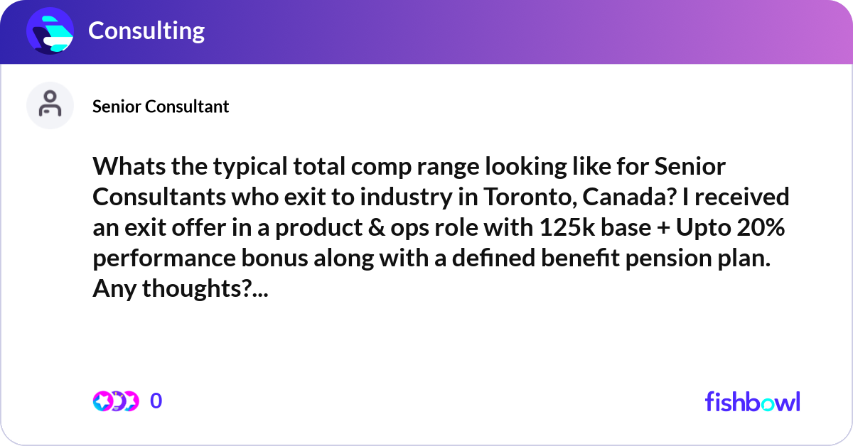 Whats the typical total comp range looking like fo... | Fishbowl