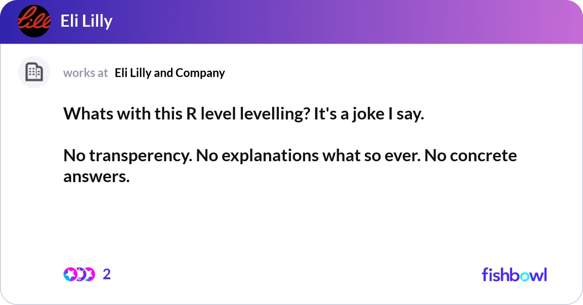 Whats with this R level levelling? It's a joke I s... | Fishbowl