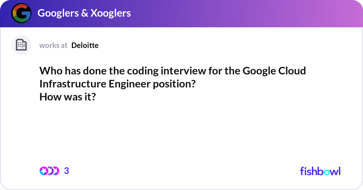 Who has done the coding interview for the Google C... | Fishbowl