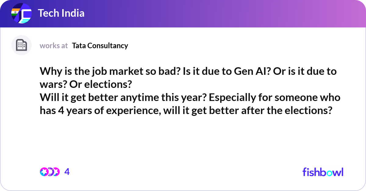 Why is the job market so bad? Is it due to Gen AI?... | Fishbowl