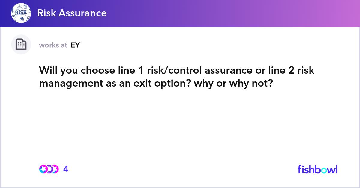 Line:1 Risk Icon Will you choose line 1 risk/control assurance or l... | Fishbowl