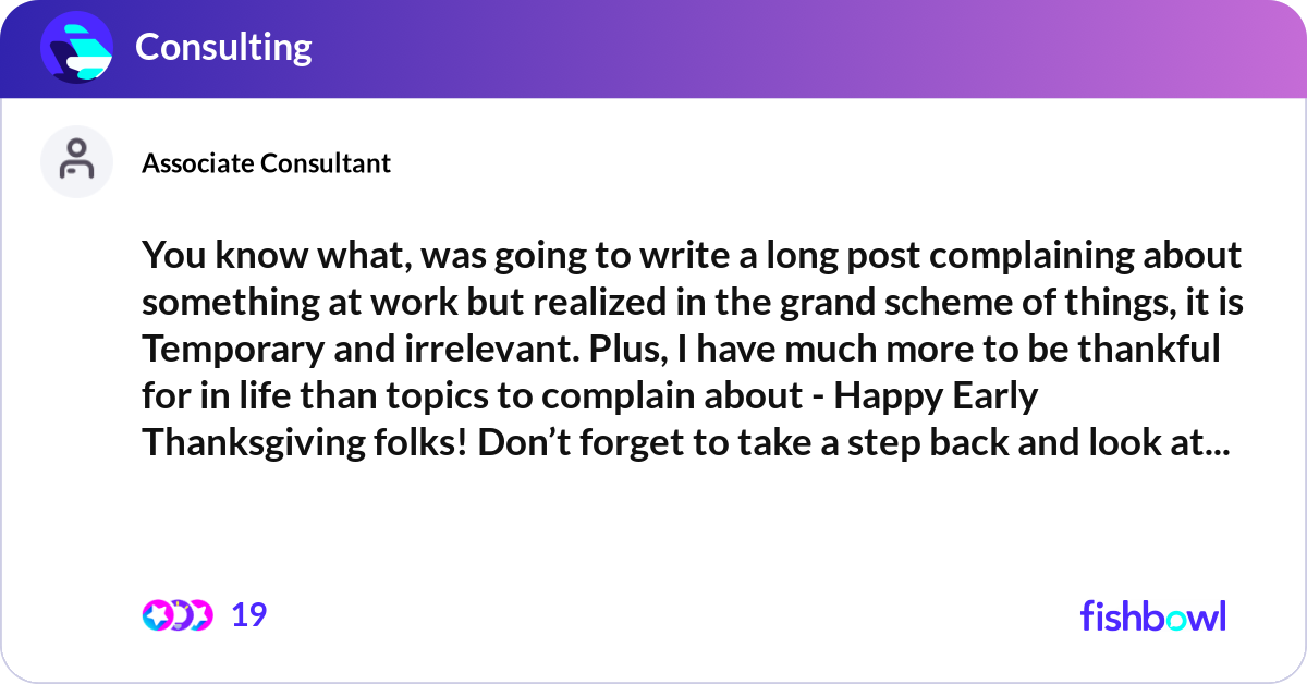 Long Post Incoming You know what, was going to write a long post comp... | Fishbowl