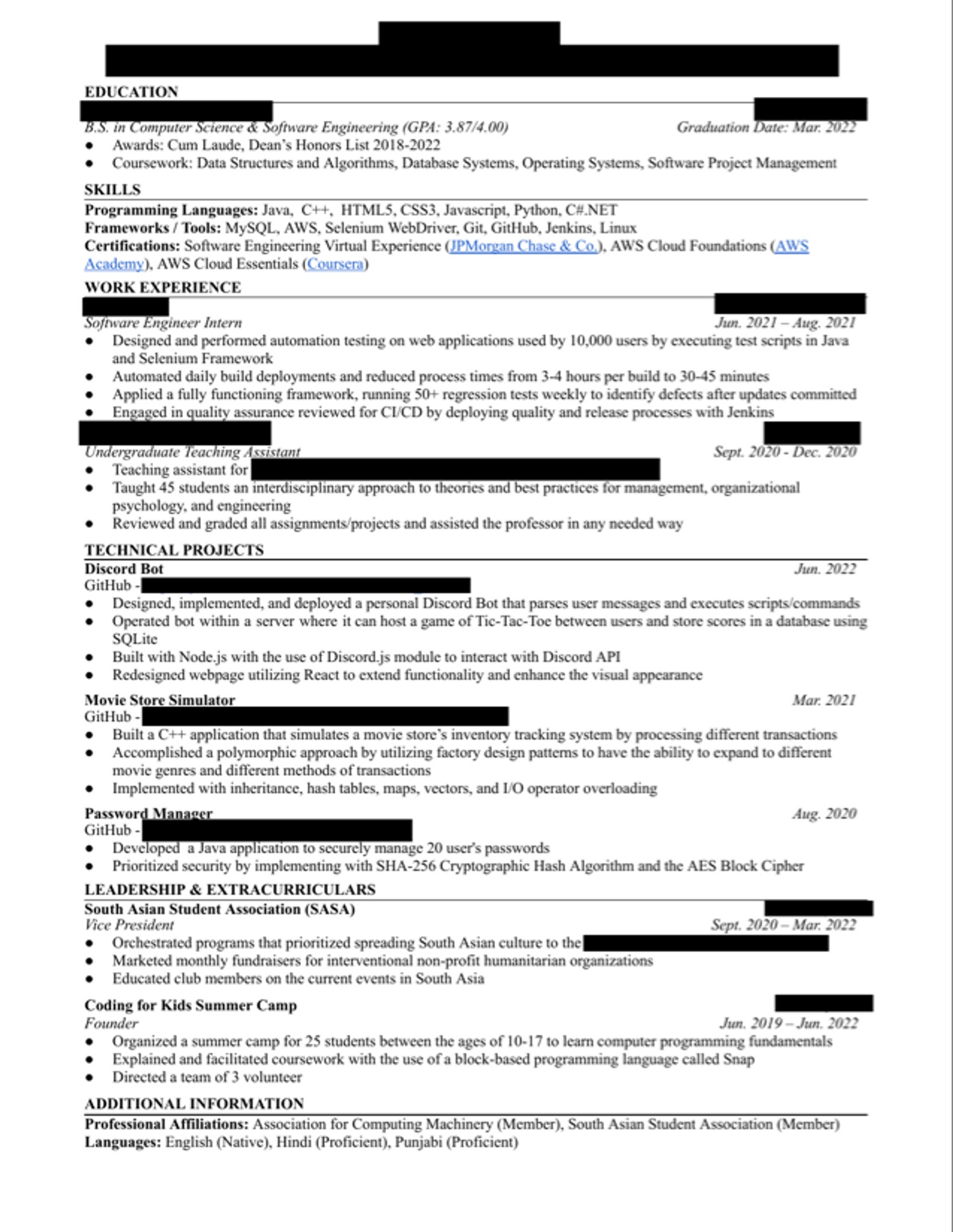 Hi everyone! I am recent graduate with a computer science degree 