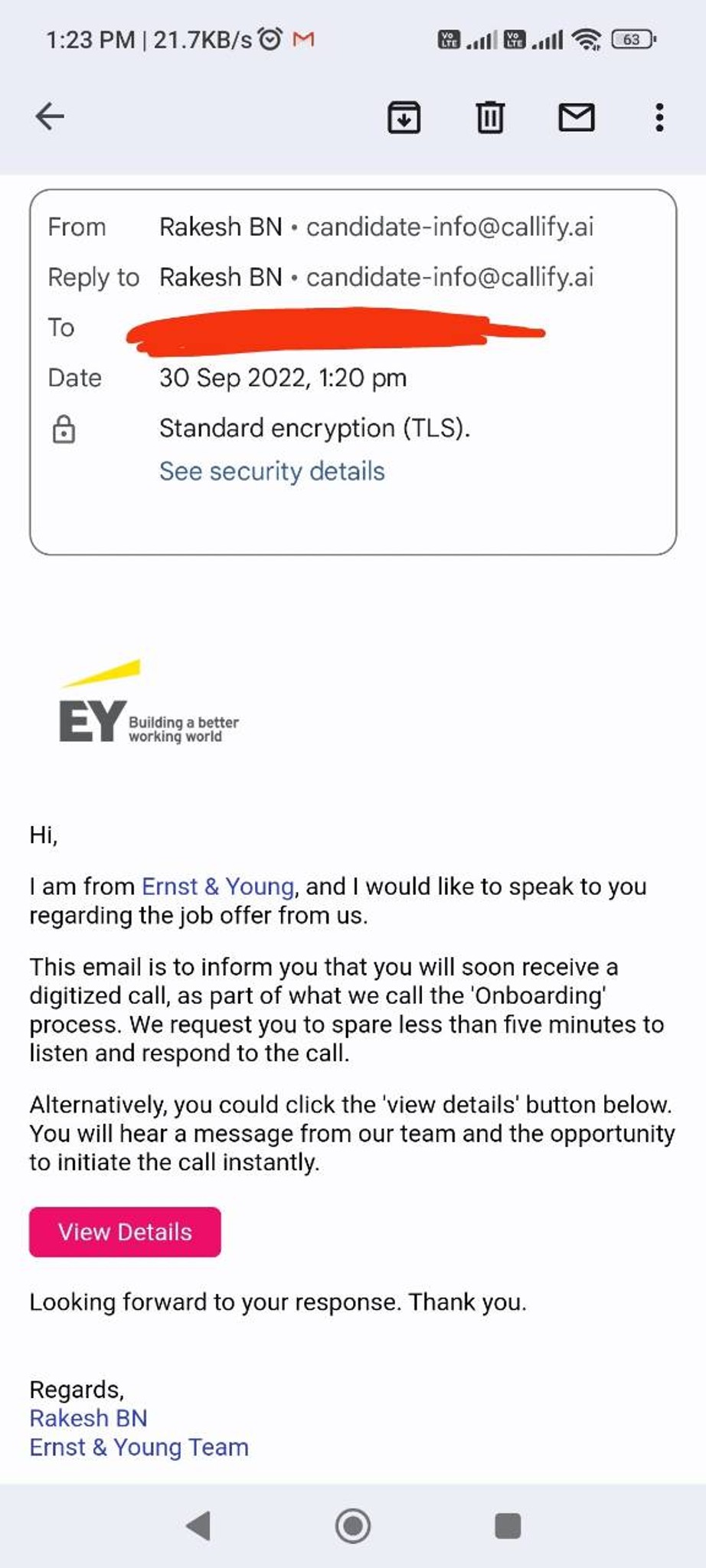 I received this email from "@callify.ai" domain. Is this genuine or ...