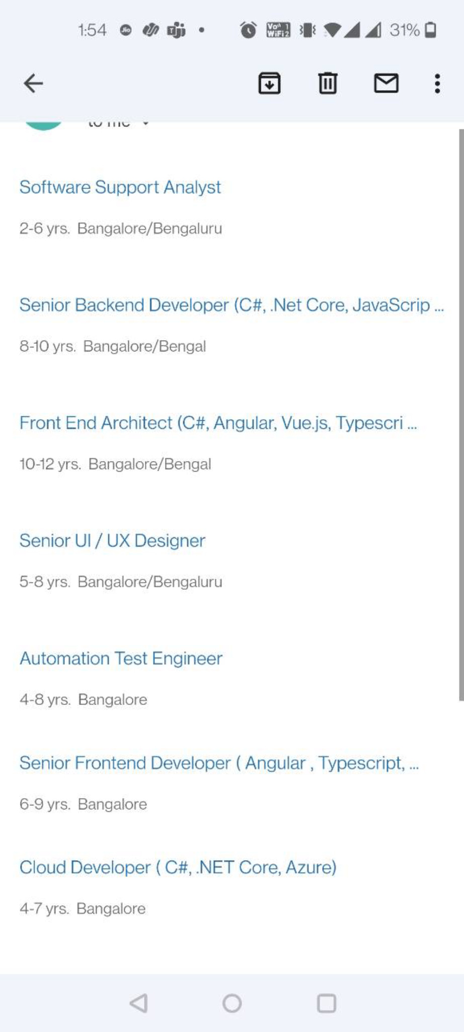 Opening for the below position for banglore locati... | Fishbowl