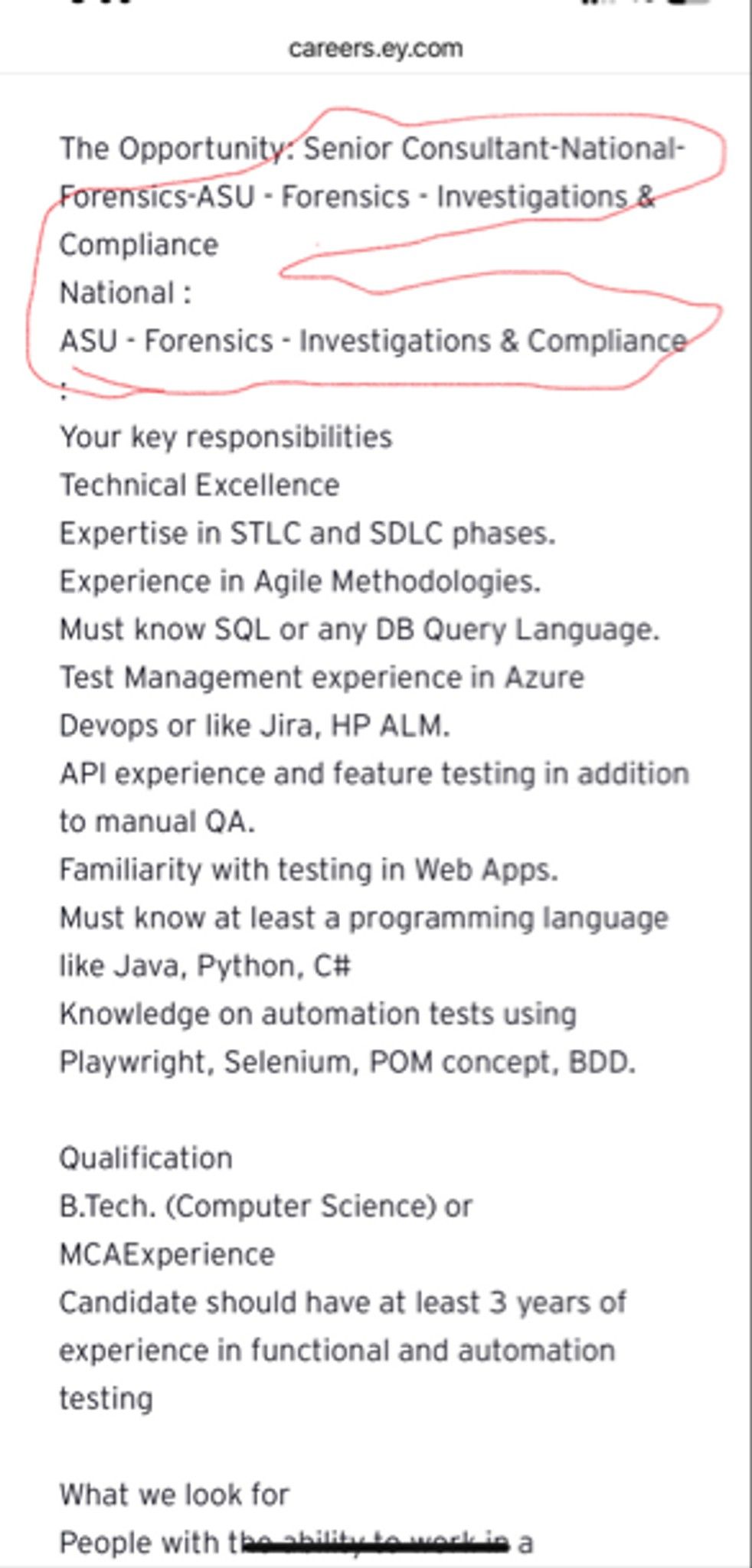Looking to job title looks like some non tech job but as per job