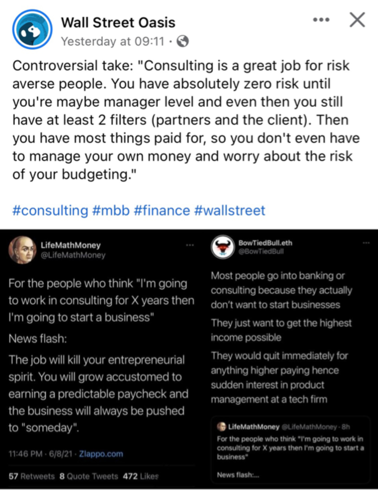 Kinda true in my opinion - with reference to WSO's... | Fishbowl
