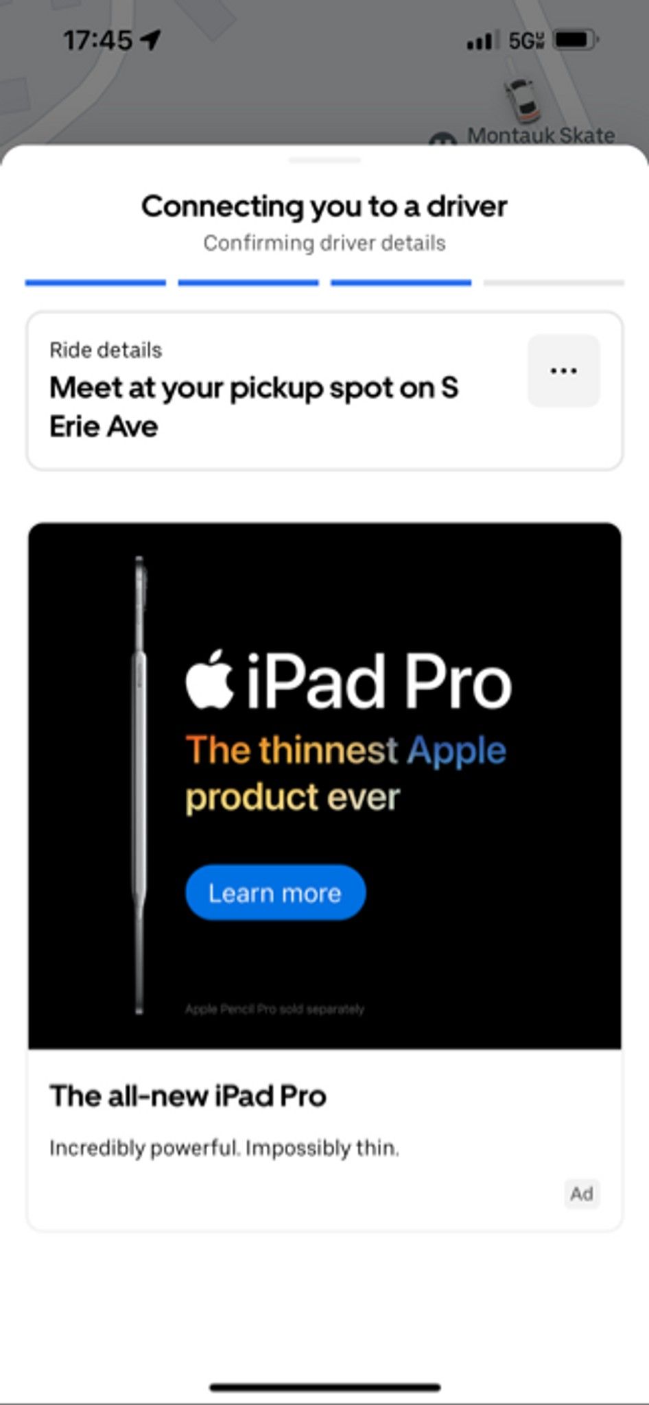 I haven't seen this before on Uber… an ad placemen... | Fishbowl