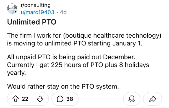 The unlimited PTO trend makes me wonder how much t... | Fishbowl