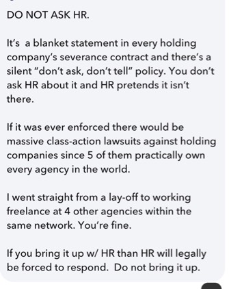 If you leave a job, can you really not join another agency within