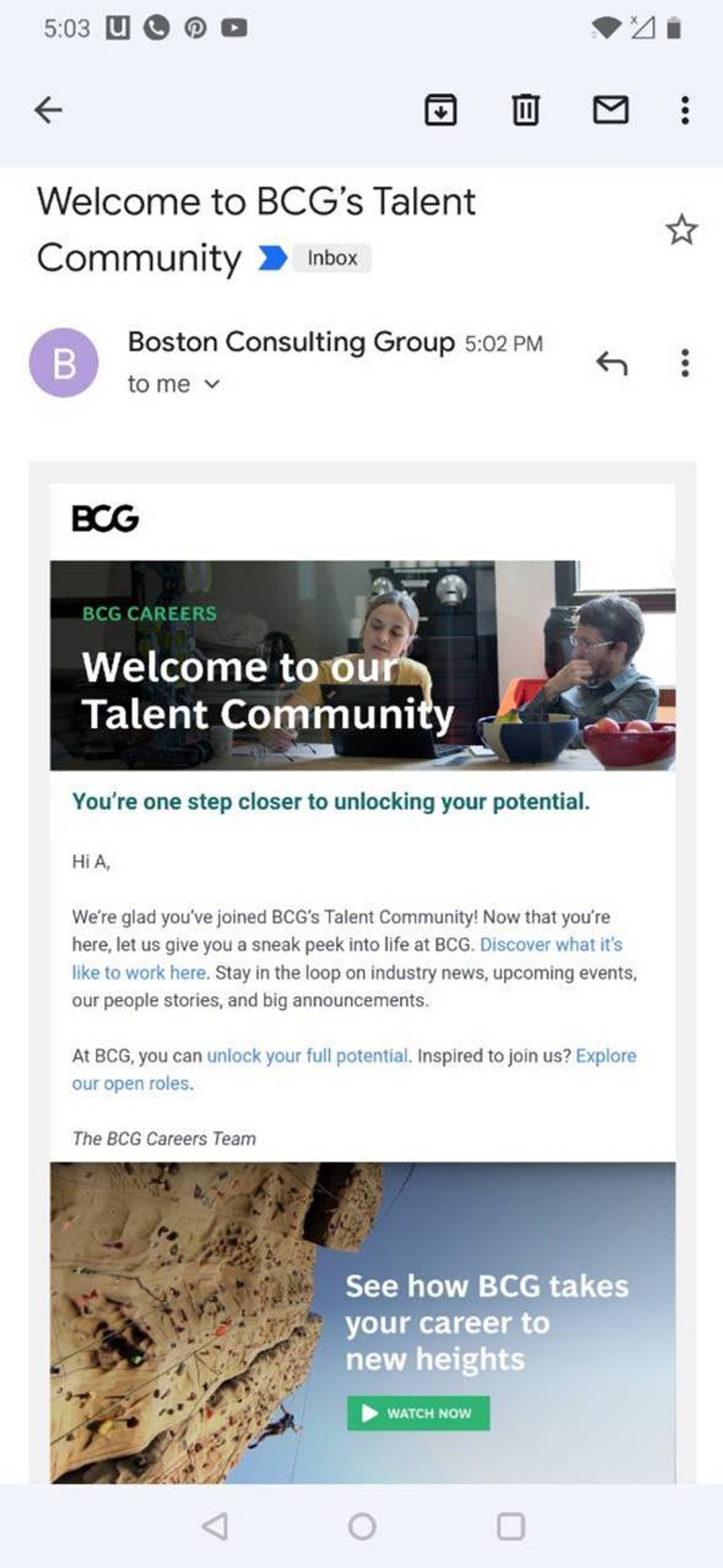 Hi folks, I got the following mail from BCG. Wonde... | Fishbowl