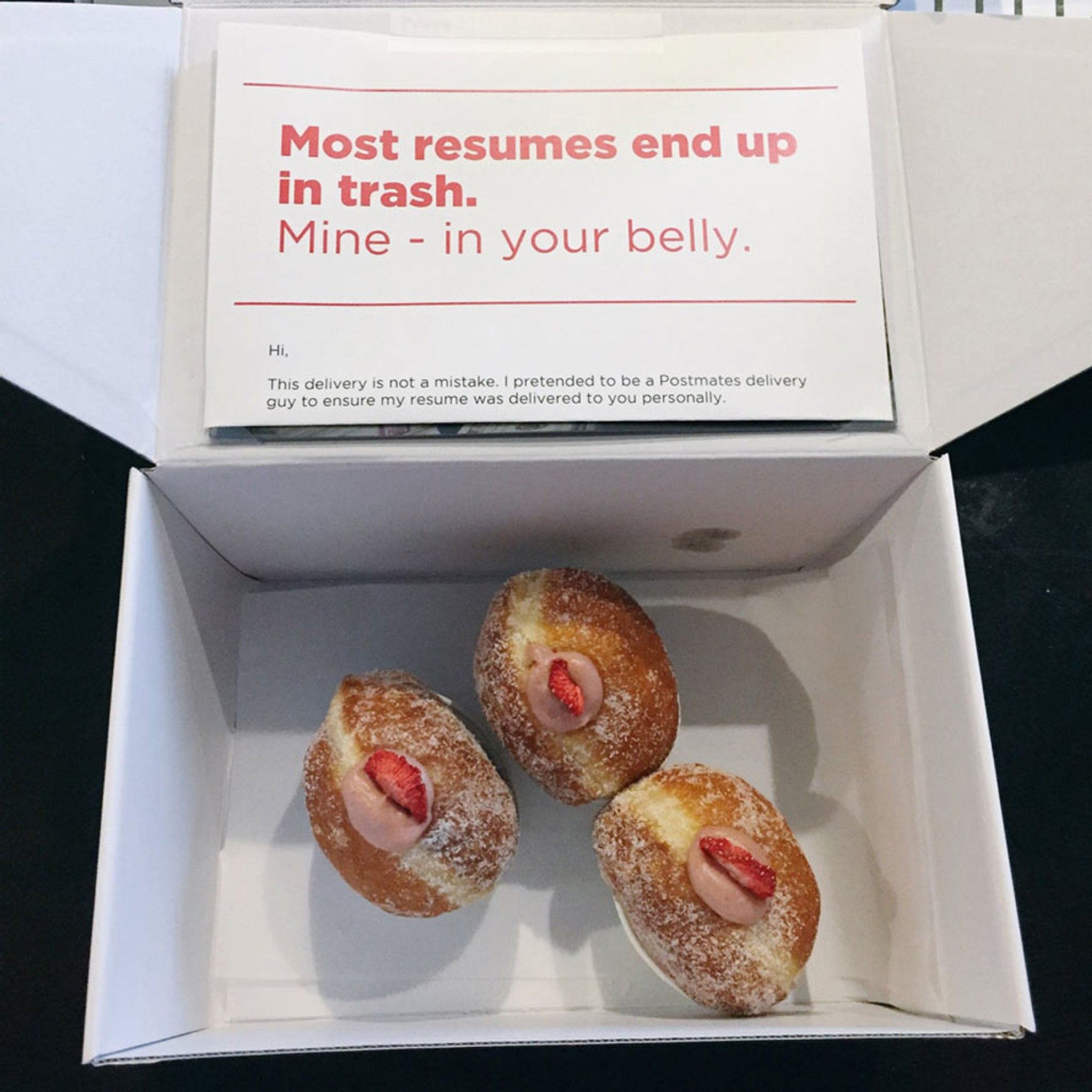 Opinion: What would you think if a job applicant had their resume delivered  physically with a box of donuts (or something similar)? Does this happen  very often? lol | Glassdoor Forum, image size:2048x2048