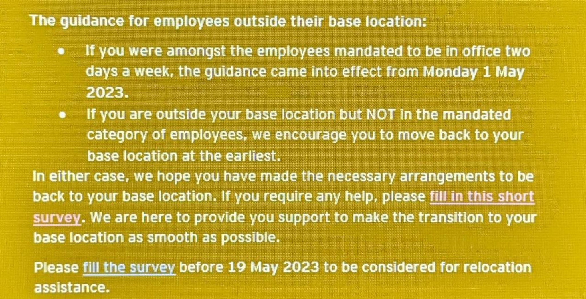 RTO - for people outside their base locations | Glassdoor Forum