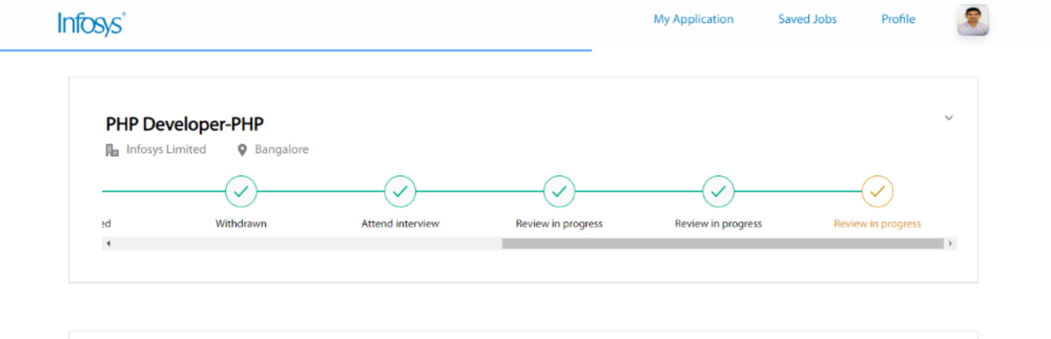 Infosys portal is saying Review in progress 3 time... | Fishbowl