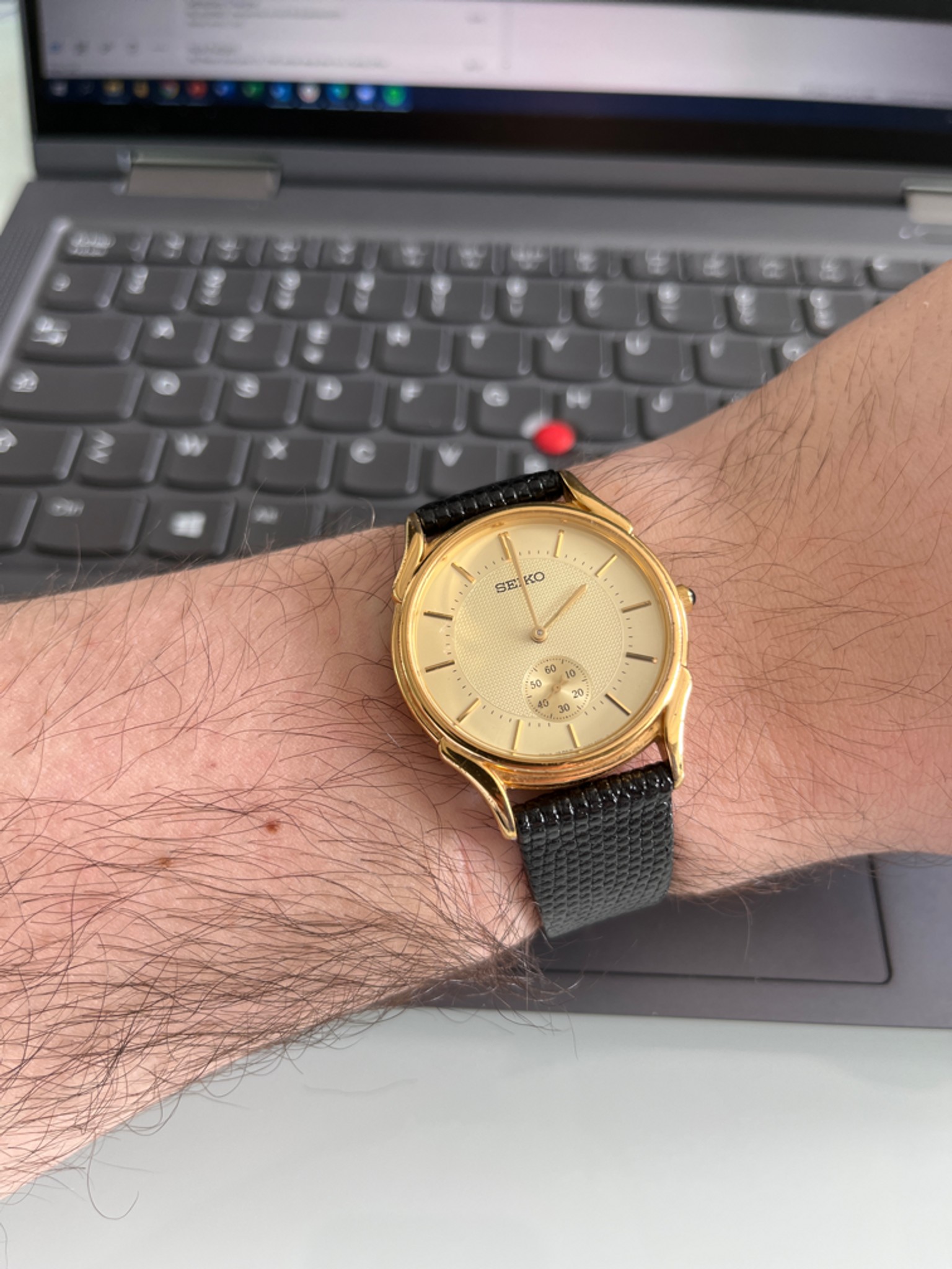 Got a shiny black lizard band to bring this old girl back to life ...