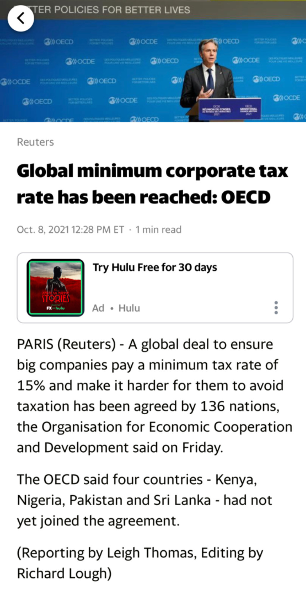 Thoughts on new Global Minimum Corporate tax rate? | Glassdoor Forum