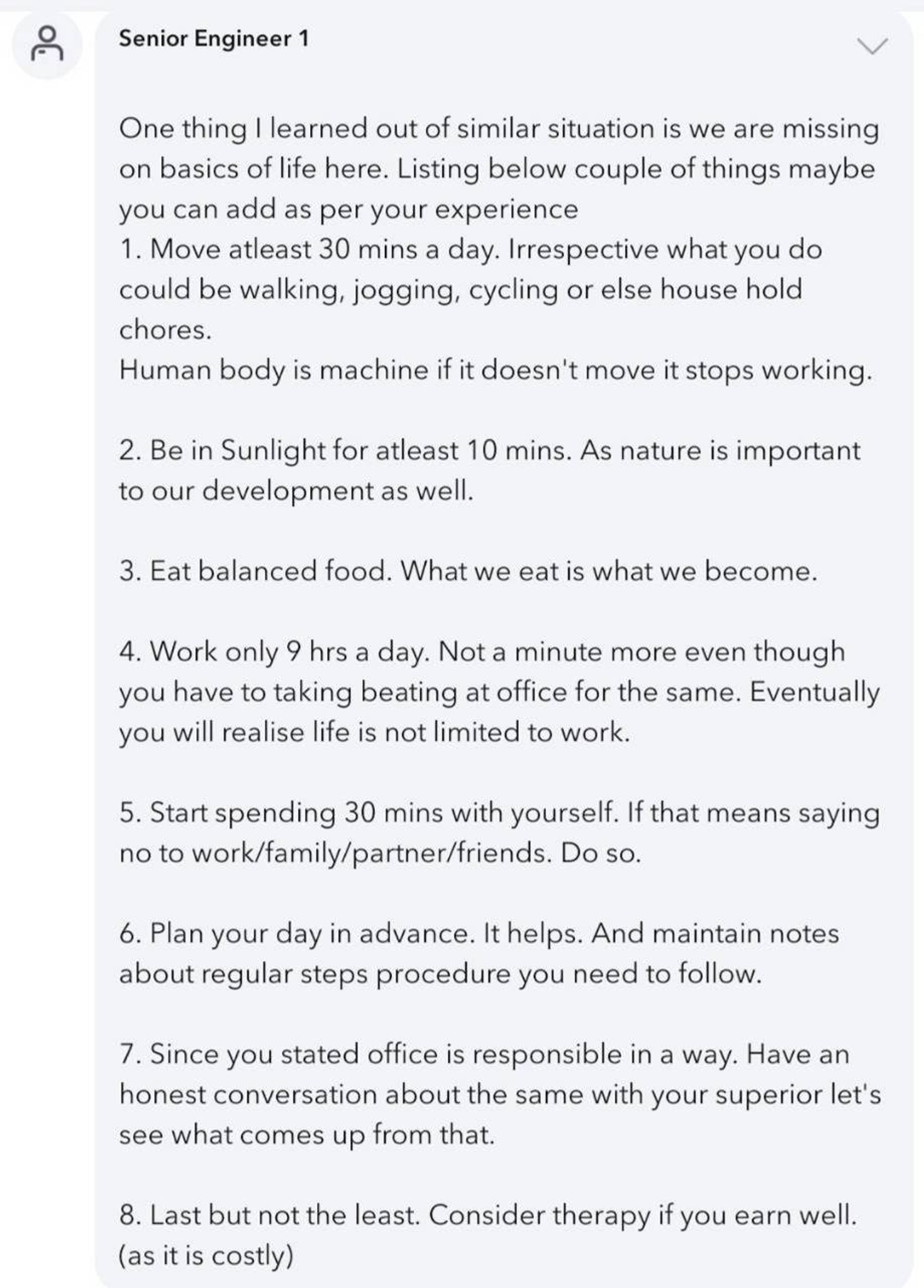 Hi fishes. My current project has a very bad work life balance ...